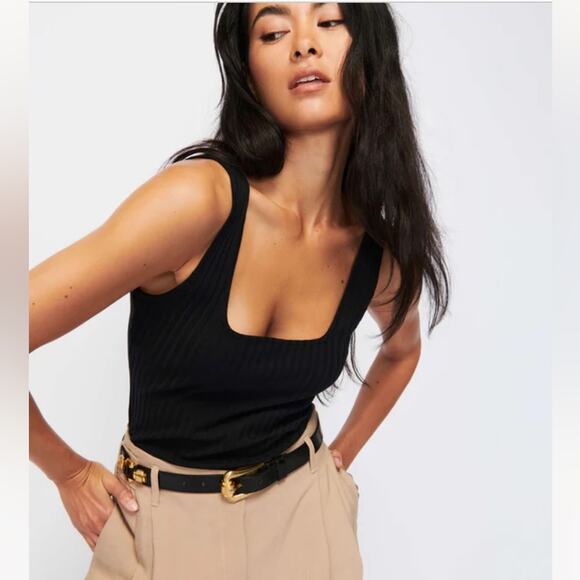 Nation LTD Tops - Nation LTD Babs Ribbed Knit Square Neck Tank Top